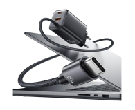 USAMS Ładowarka 65W GaN Fast Charger 1xUSB-C 1xUSB-A  /kabel USB-C czarna - 1471729 - zdjęcie 3